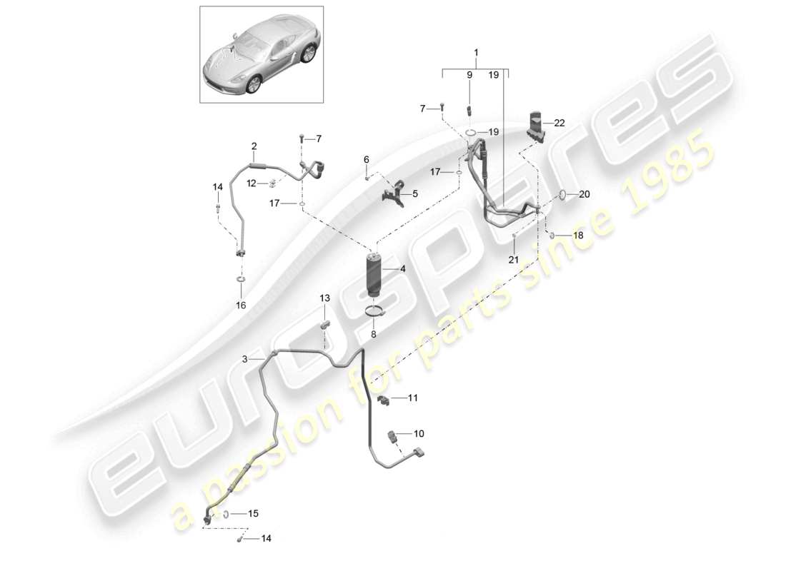a part diagram from the porsche 2026 (718 cayman) parts catalogue