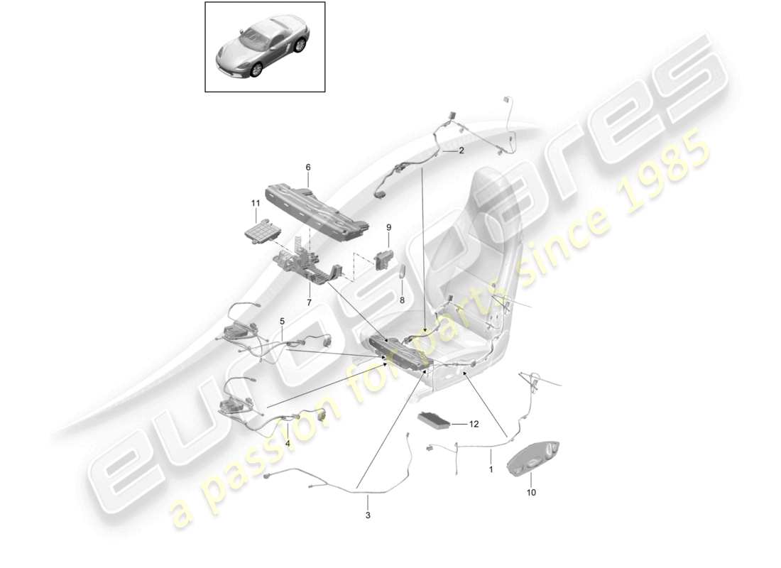 a part diagram from the porsche 2023 (718 boxster) parts catalogue