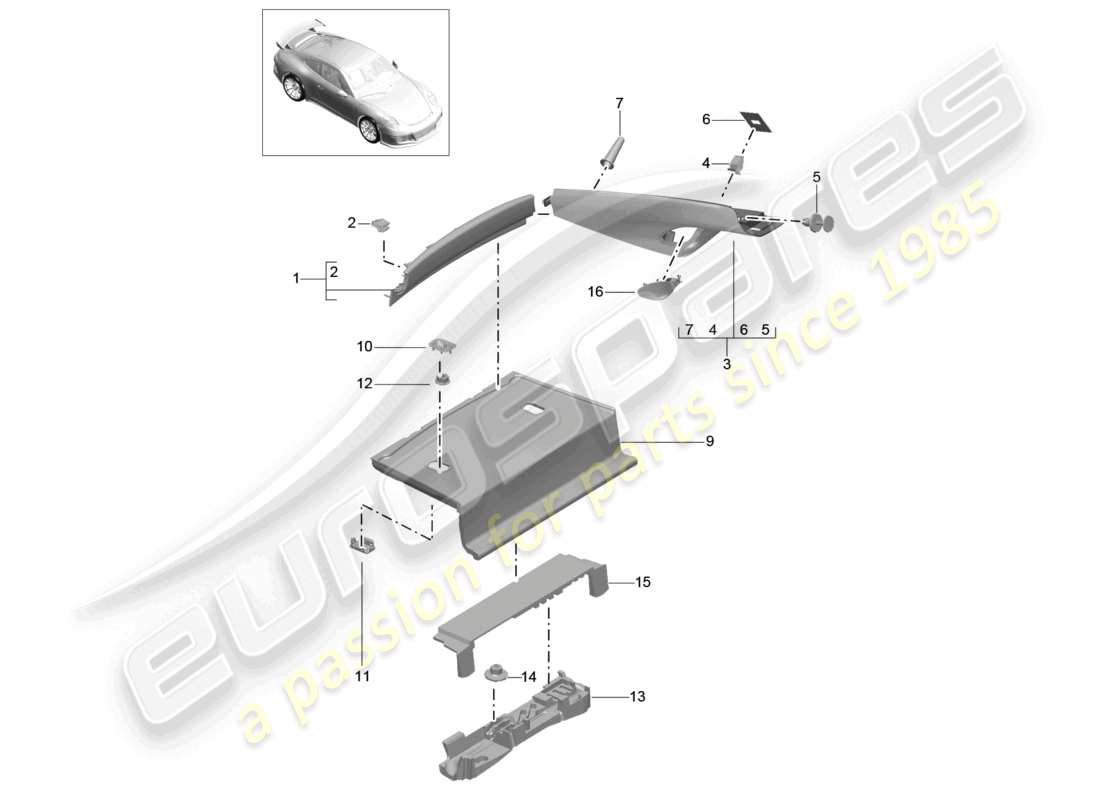 a part diagram from the porsche 991 parts catalogue