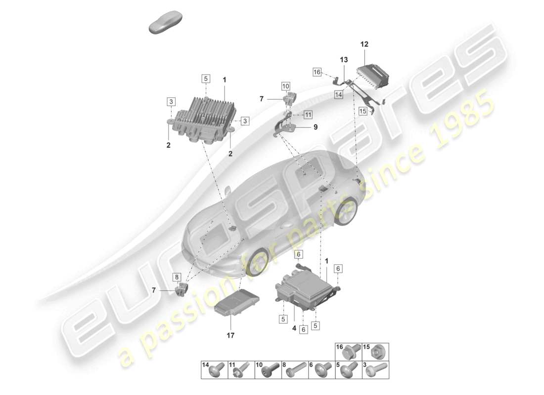 VIEW PARTS DIAGRAMS FROM THE PORSCHE TAYCAN PARTS CATALOGUE a part diagram from the porsche taycan parts catalogue