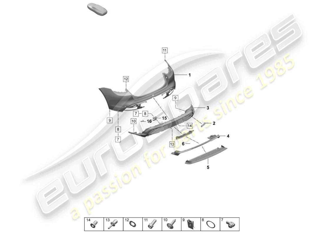 VIEW PARTS DIAGRAMS FROM THE PORSCHE TAYCAN PARTS CATALOGUE a part diagram from the porsche taycan parts catalogue