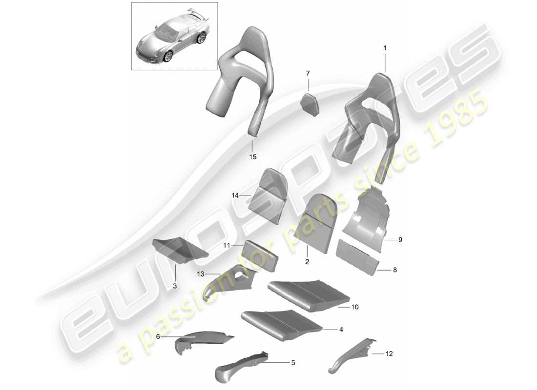 VIEW PARTS DIAGRAMS FROM THE PORSCHE 991 PARTS CATALOGUE a part diagram from the porsche 991 parts catalogue