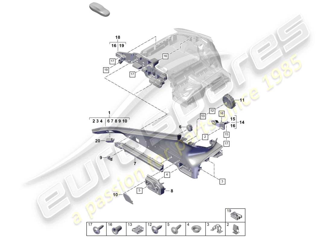 a part diagram from the porsche panamera parts catalogue