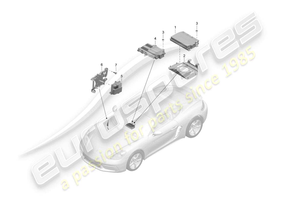 a part diagram from the porsche 2022 (718 cayman) parts catalogue