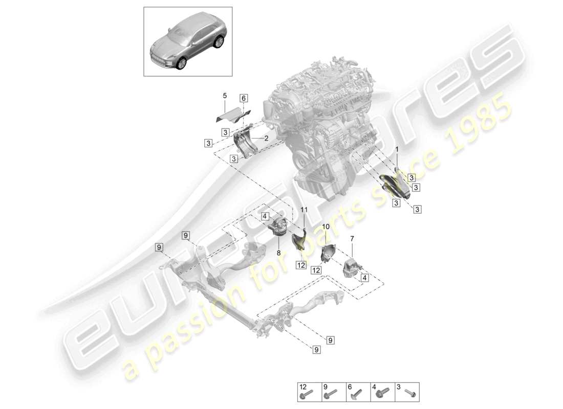 a part diagram from the porsche macan parts catalogue