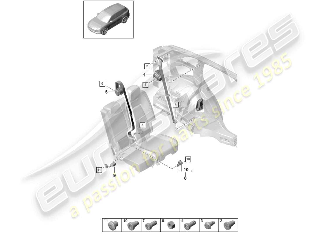 a part diagram from the porsche cayenne parts catalogue