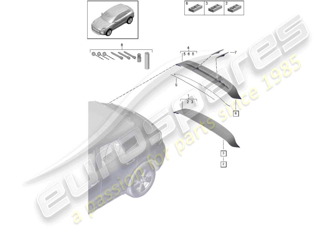 VIEW PARTS DIAGRAMS FROM THE PORSCHE MACAN PARTS CATALOGUE a part diagram from the porsche macan parts catalogue