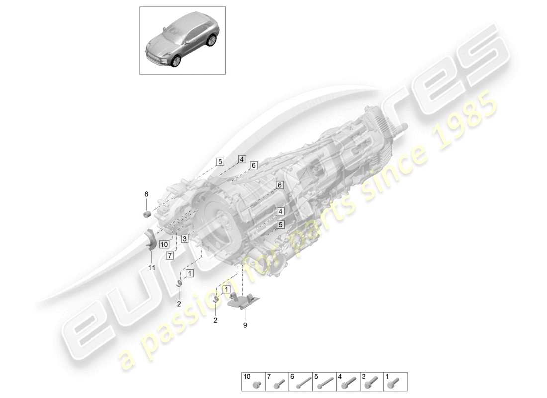 a part diagram from the porsche 2022 (macan) parts catalogue