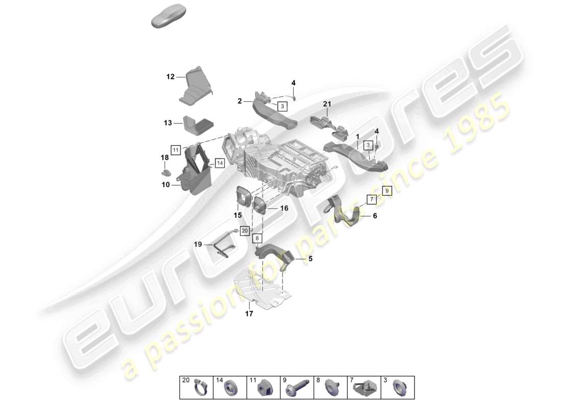 VIEW PARTS DIAGRAMS FROM THE PORSCHE CAYMAN PARTS CATALOGUE a part diagram from the porsche cayman parts catalogue