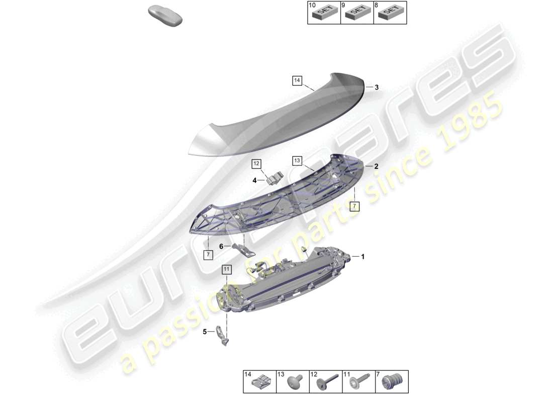 a part diagram from the porsche 992 parts catalogue