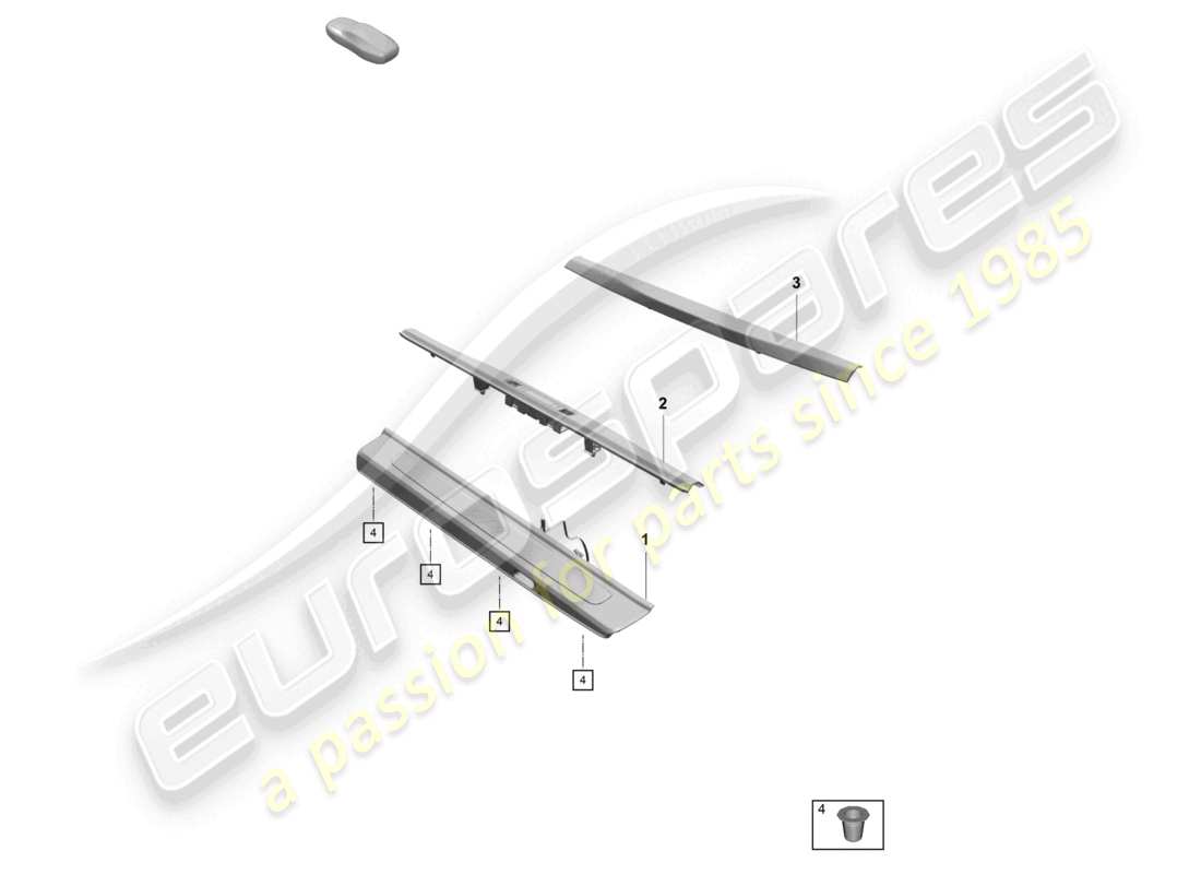 a part diagram from the porsche 2023 (718 cayman gt4) parts catalogue