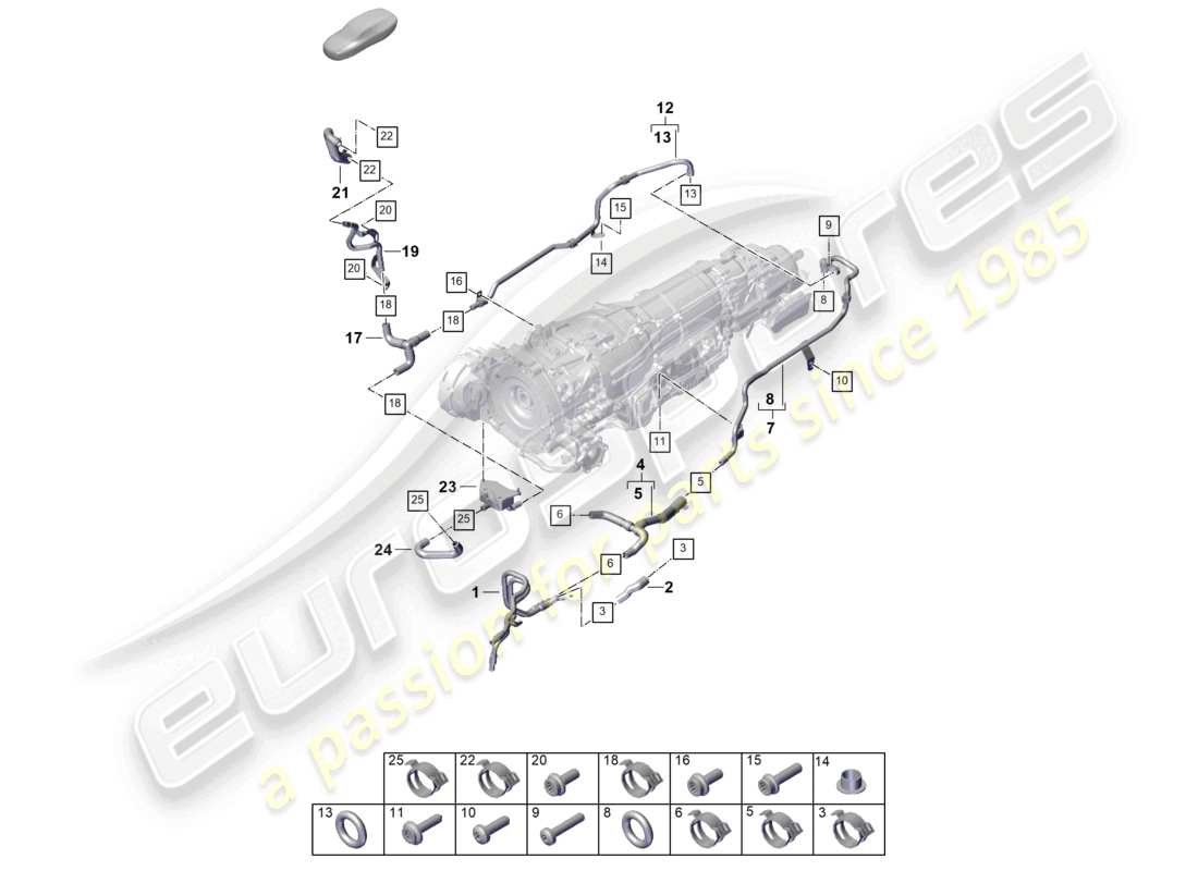 a part diagram from the porsche cayenne parts catalogue