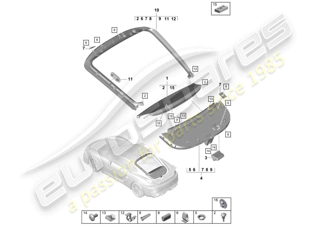 a part diagram from the porsche cayman parts catalogue