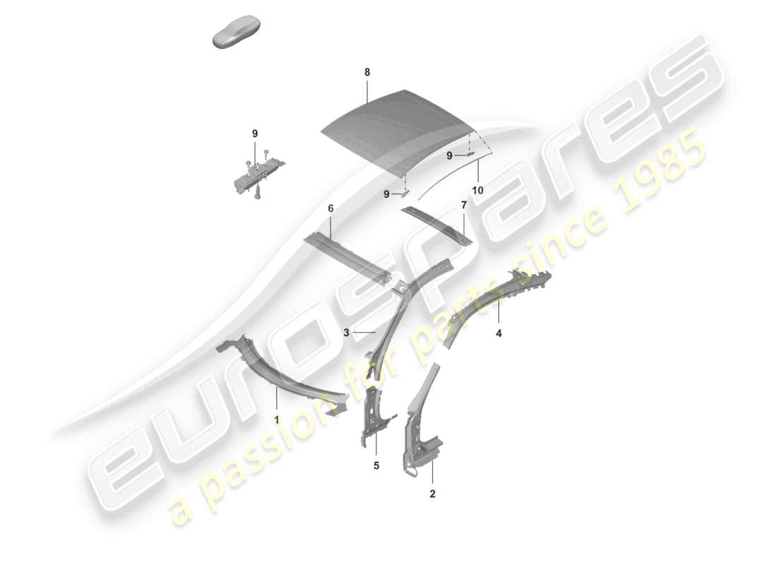 a part diagram from the porsche 992 parts catalogue