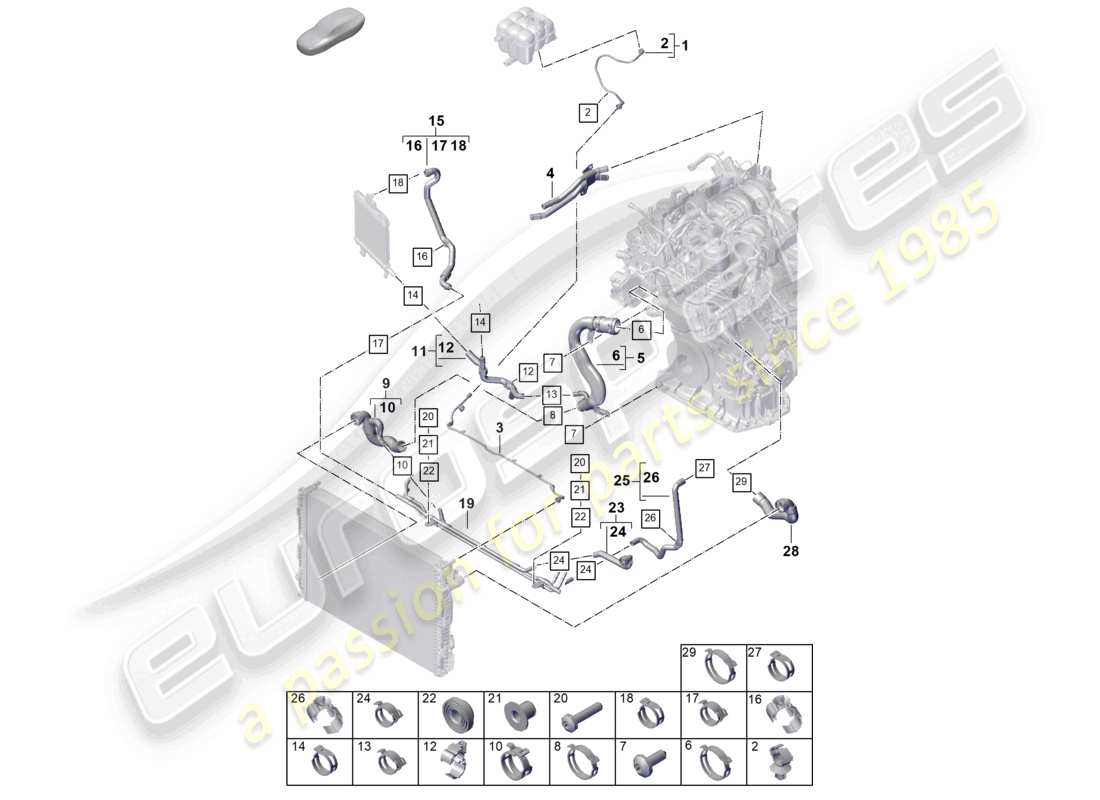 a part diagram from the porsche cayenne parts catalogue
