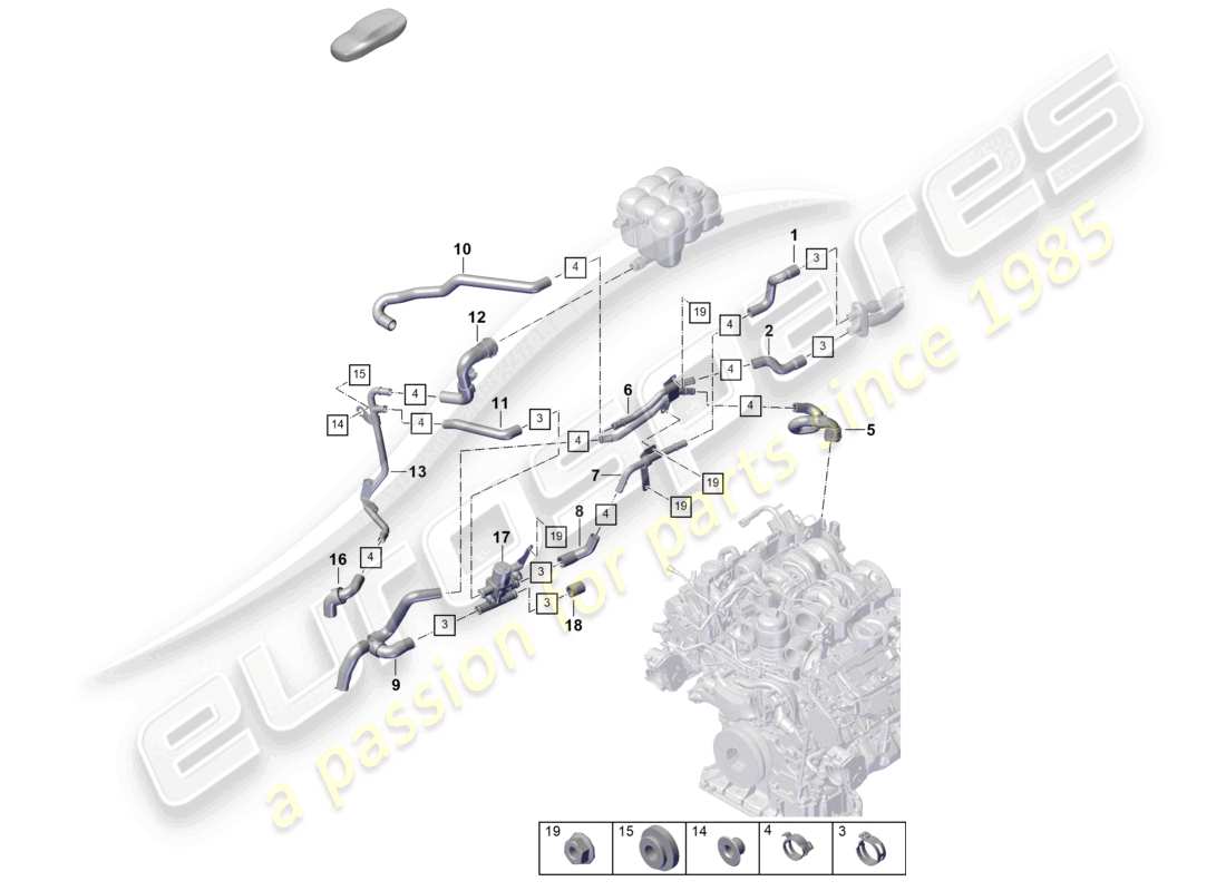 VIEW PARTS DIAGRAMS FROM THE PORSCHE CAYENNE PARTS CATALOGUE a part diagram from the porsche cayenne parts catalogue