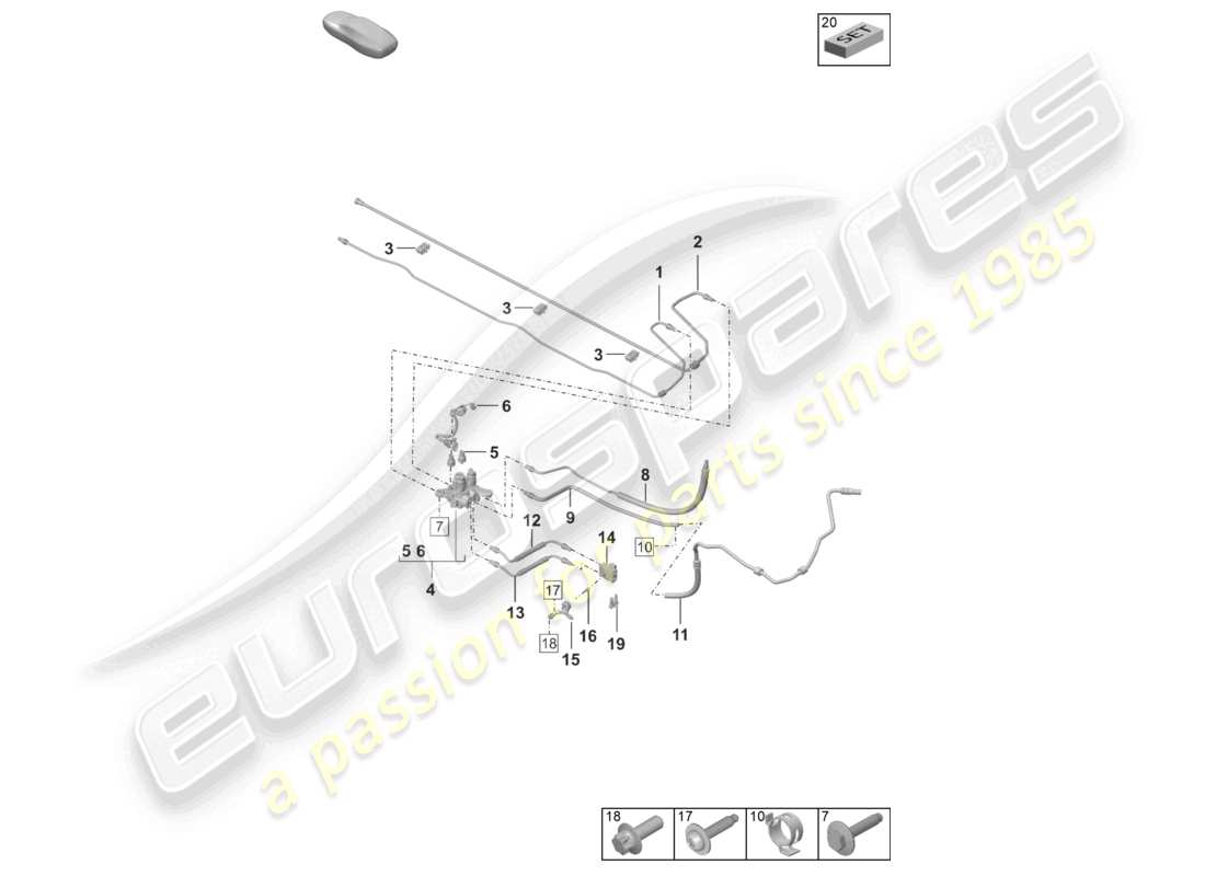 a part diagram from the porsche 992 parts catalogue