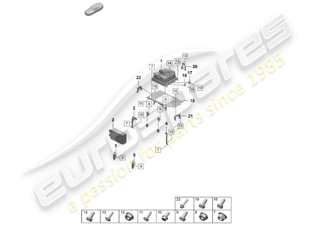 a part diagram from the porsche taycan parts catalogue