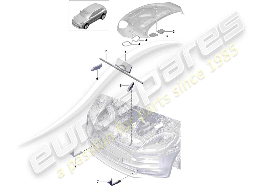 VIEW PARTS DIAGRAMS FROM THE PORSCHE MACAN PARTS CATALOGUE a part diagram from the porsche macan parts catalogue