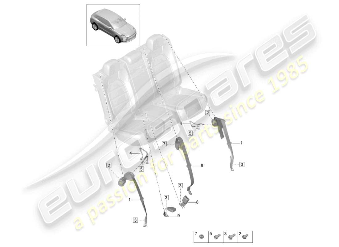 VIEW PARTS DIAGRAMS FROM THE PORSCHE MACAN PARTS CATALOGUE a part diagram from the porsche macan parts catalogue