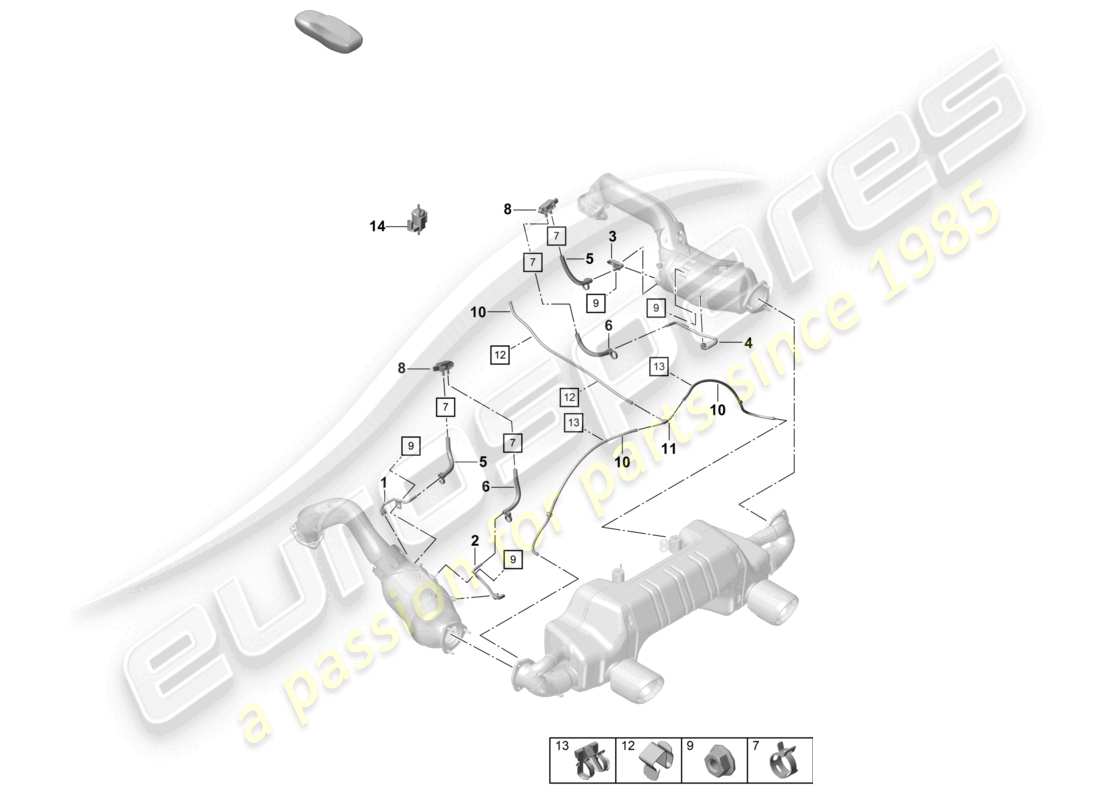 a part diagram from the porsche 2021 (718 boxster spyder) parts catalogue