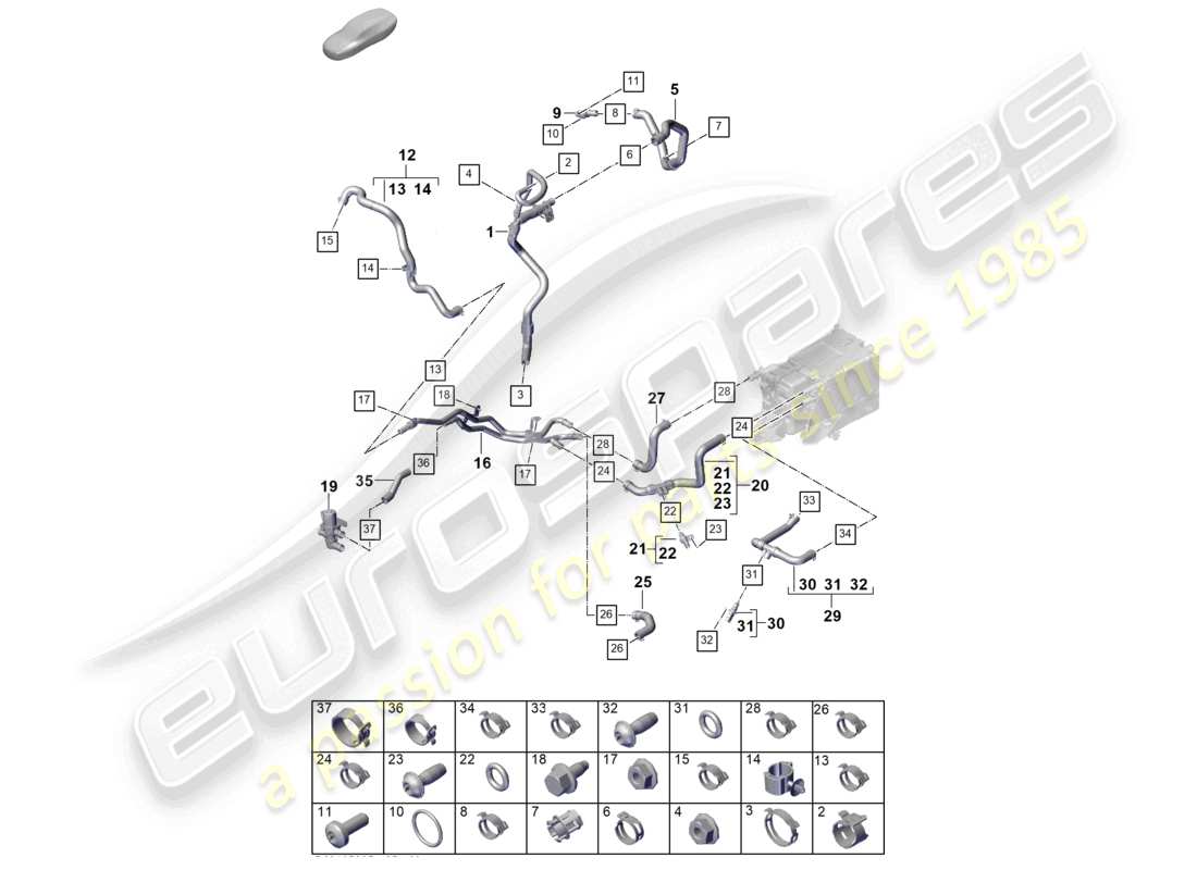 a part diagram from the porsche cayenne parts catalogue