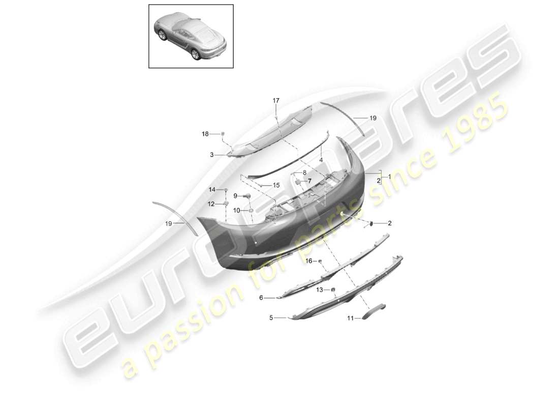 a part diagram from the porsche cayman parts catalogue
