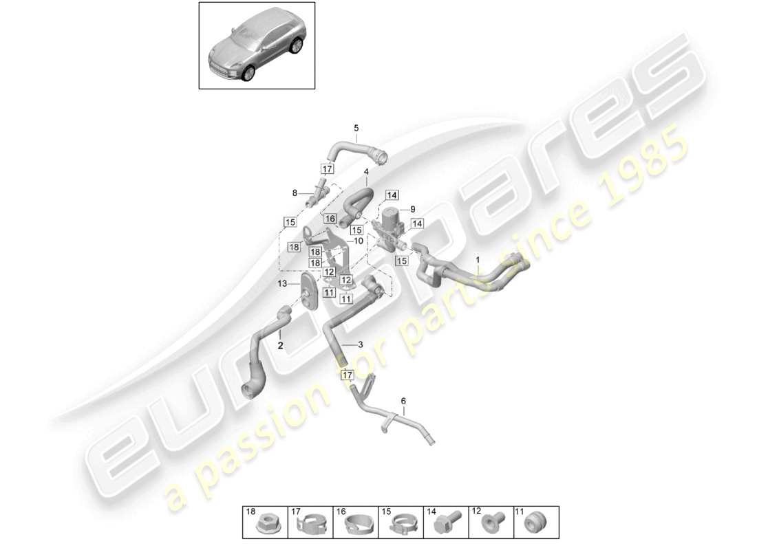 a part diagram from the porsche 2022 (macan) parts catalogue