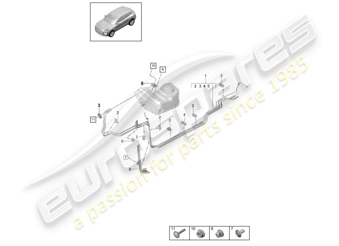 VIEW PARTS DIAGRAMS FROM THE PORSCHE MACAN PARTS CATALOGUE a part diagram from the porsche macan parts catalogue