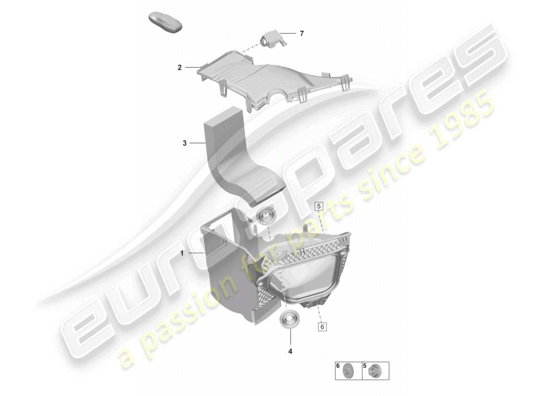 a part diagram from the porsche 2022 (992-1 turbo / s) parts catalogue
