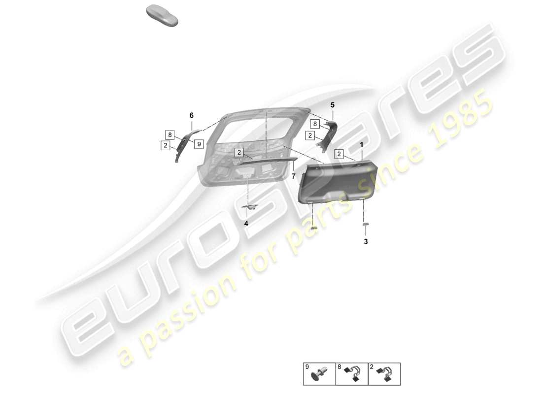 VIEW PARTS DIAGRAMS FROM THE PORSCHE MACAN PARTS CATALOGUE a part diagram from the porsche macan parts catalogue