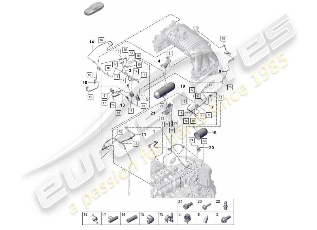 a part diagram from the porsche cayman parts catalogue