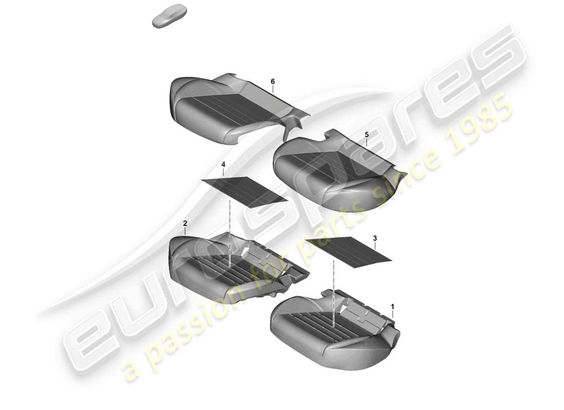 porsche 2025 (panamera 976) foam part rear seat cushion seat cover part diagram