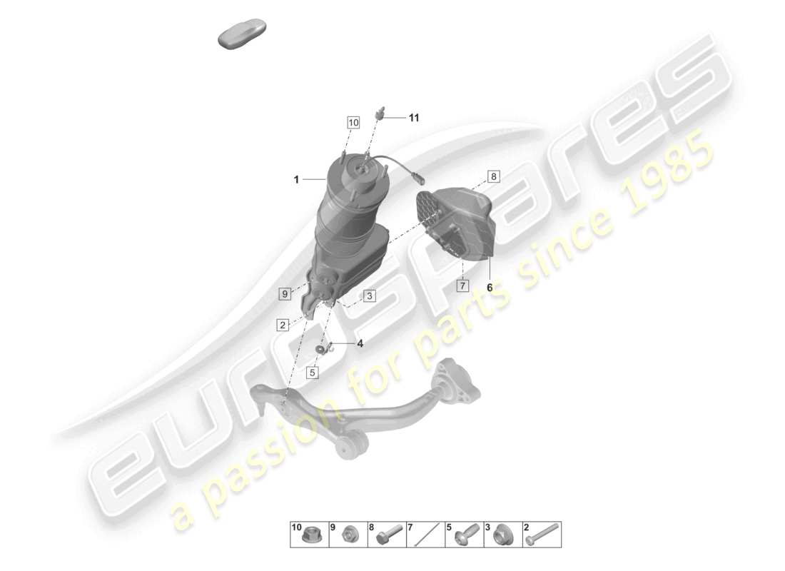 porsche 2023 (taycan 9j1-1) air suspension part diagram