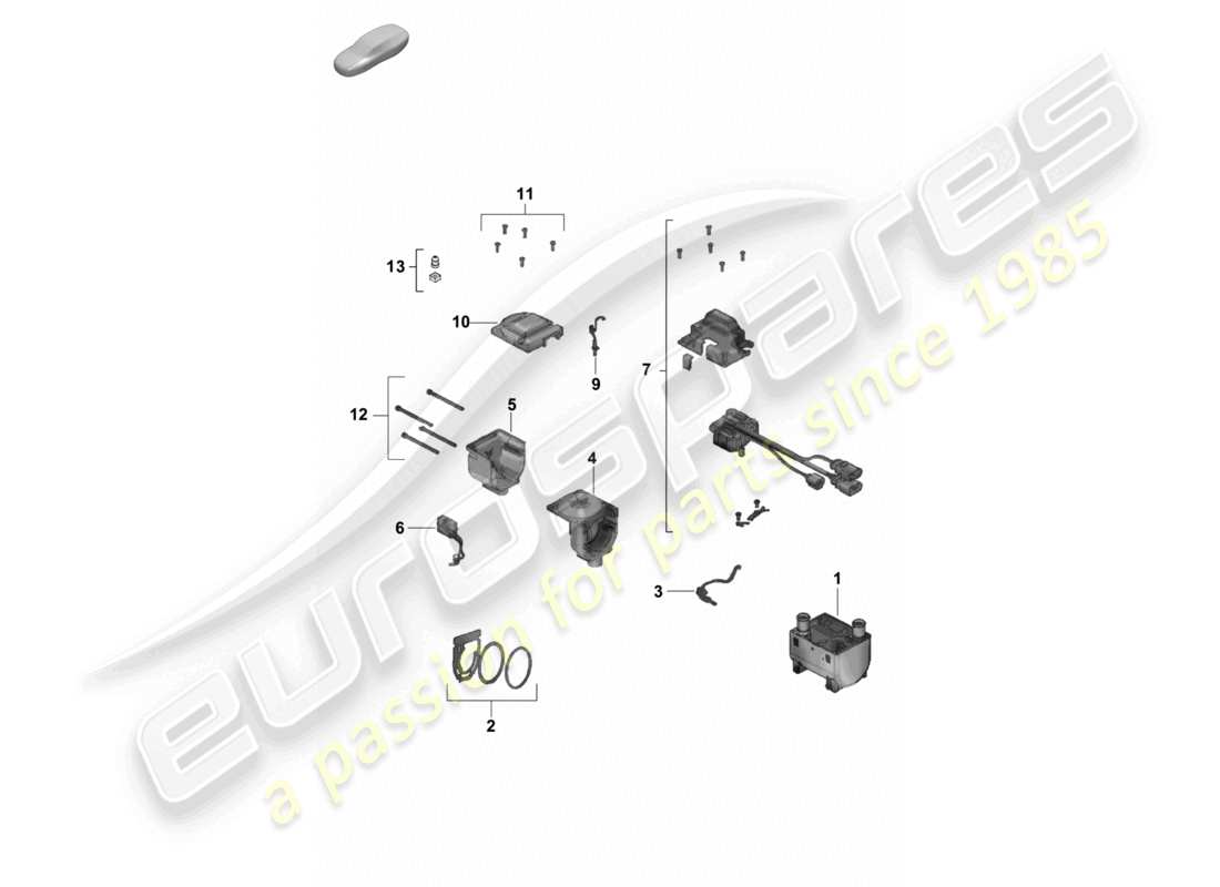 porsche 2024 (cayenne e3 pa) auxiliary heater repair kits parts diagram