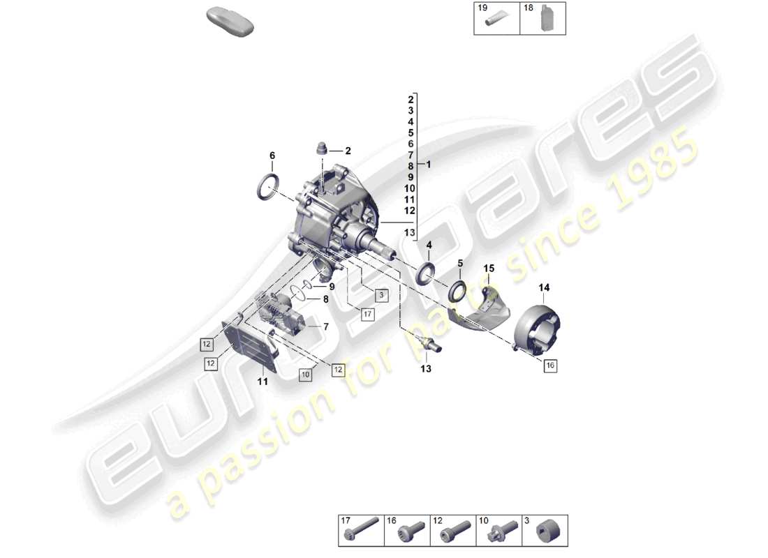 porsche 2024 (cayenne e3 pa) transfer box ready for installation part diagram