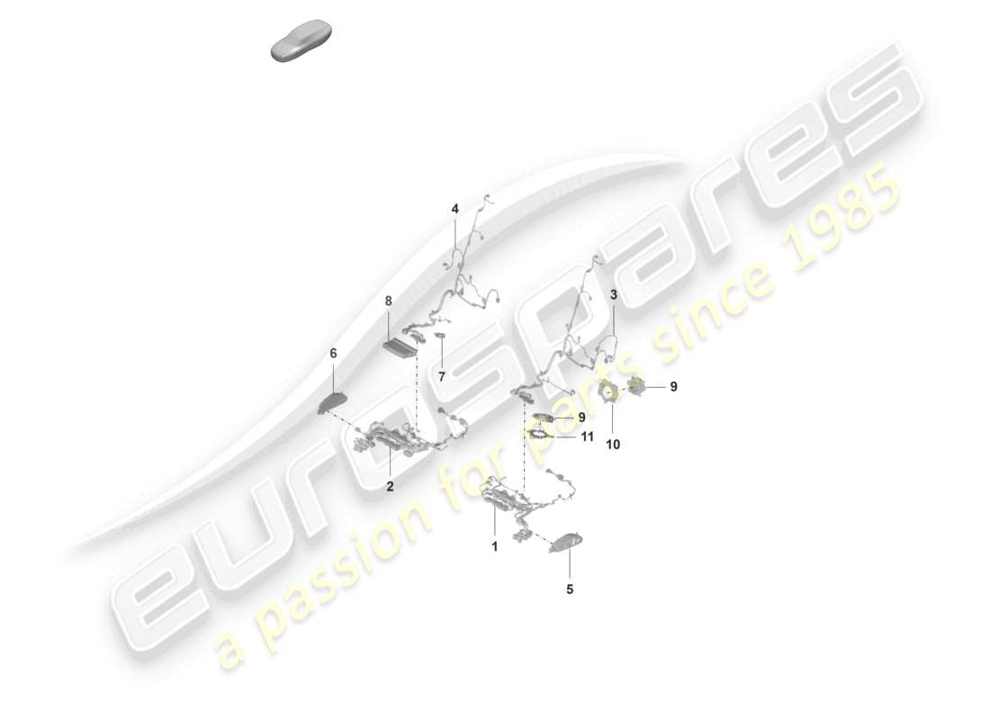 porsche 2021 (panamera 971-2) wiring looms seat backrest comfort seat part diagram