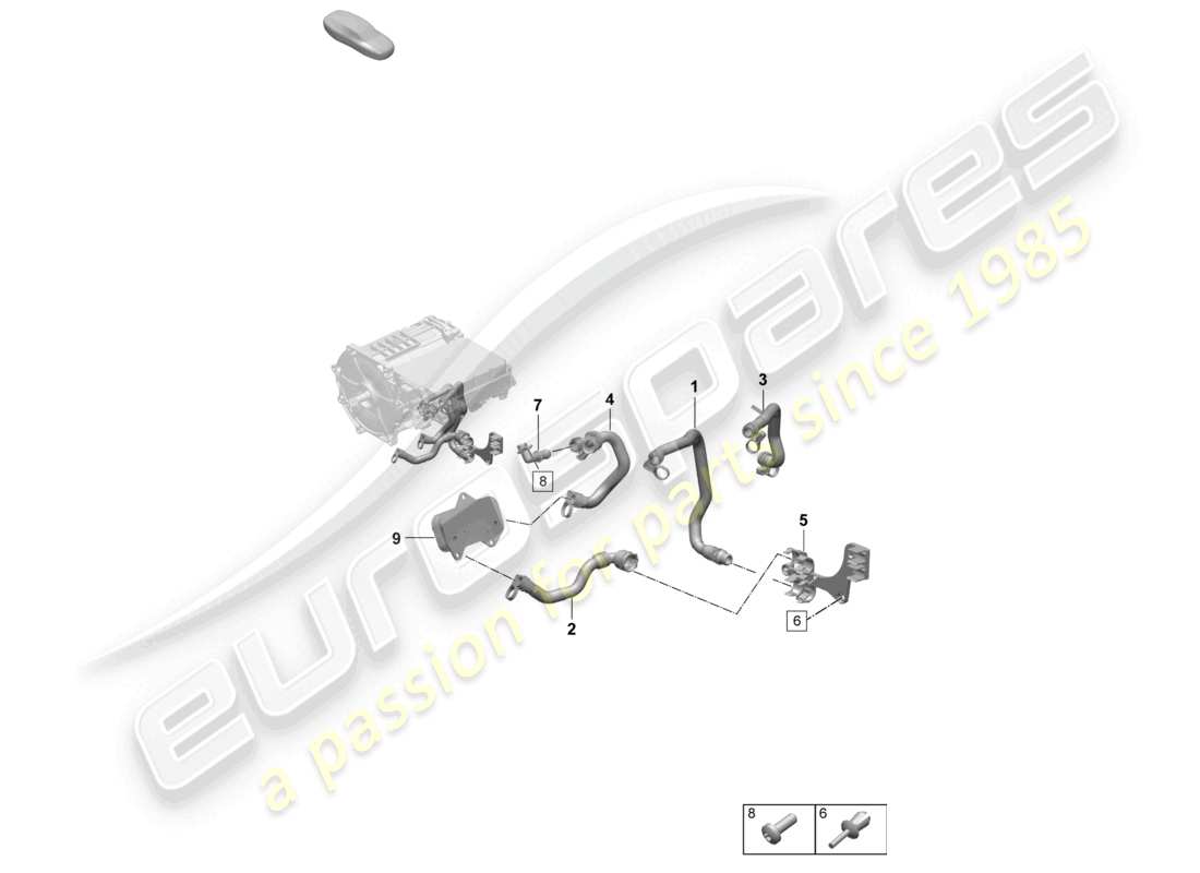 porsche 2025 (taycan 9j1-2) drive cooling rear axle part diagram