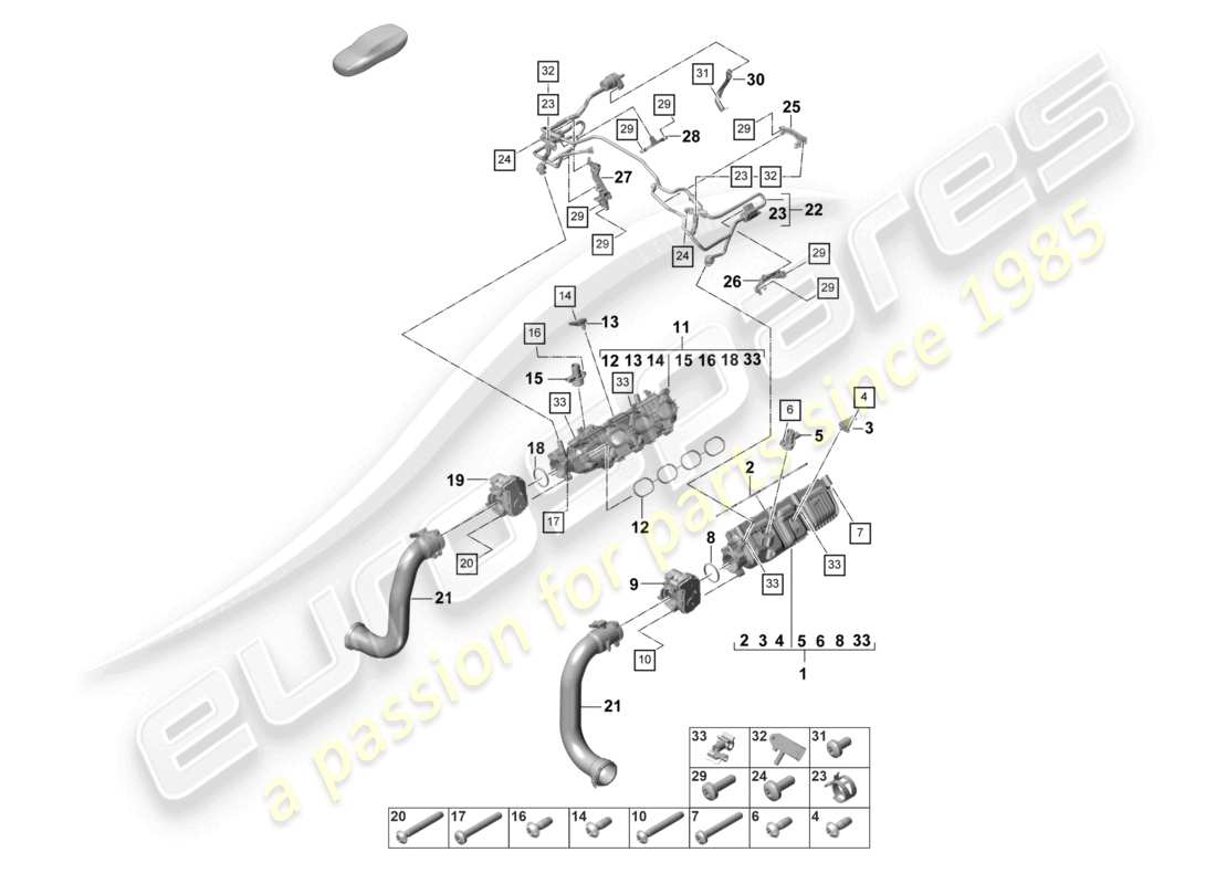 porsche 2021 (panamera 971-2) intake manifold ventilation for fuel tank part diagram