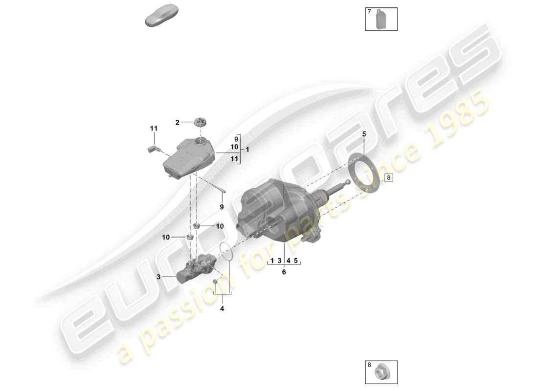 porsche 2022 (taycan 9j1-1) brake servo (electromechanical) part diagram