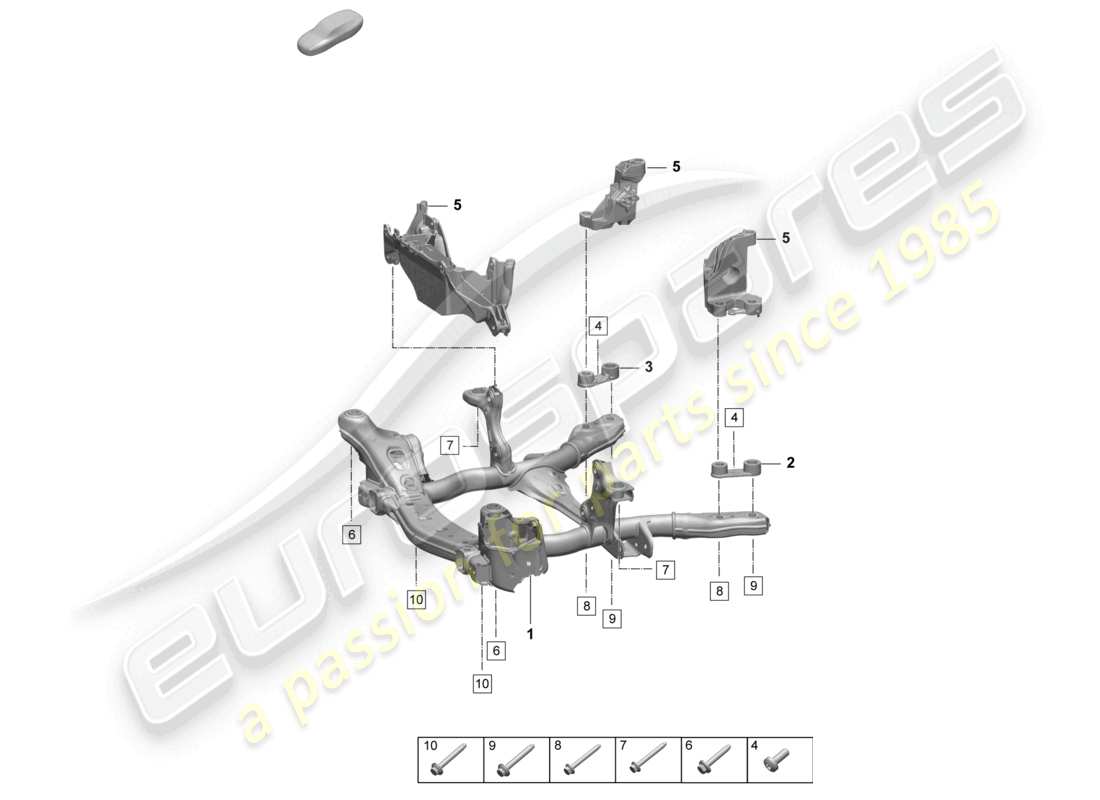 porsche 2025 (macan-e) support frame cross member guard plate parts diagram