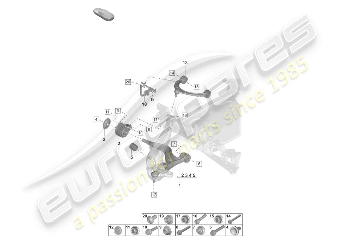porsche 2025 (taycan 9j1-2) wishbone part diagram
