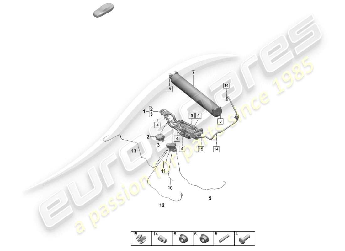 porsche 2025 (taycan 9j1-2) compressor air supply unit part diagram
