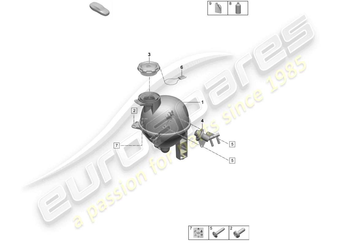 porsche 2025 (macan-e) coolant expansion tank parts diagram