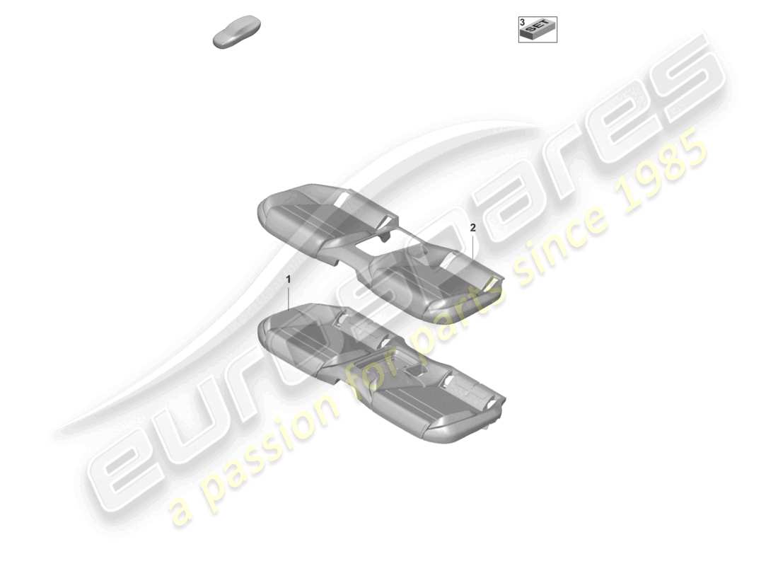 porsche 2023 (taycan 9j1-1) foam part seat cover standard seat comfort seat sports seat for models with seat venti- lation part diagram