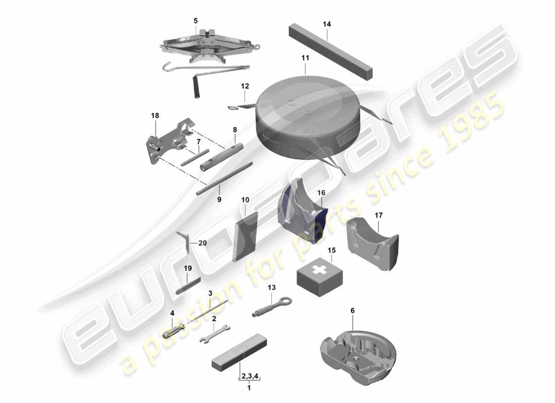 porsche 2026 (718 boxster spyder) tool jack part diagram