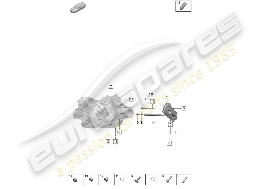 porsche 2024 (macan-e) traction motor for elec. drive macan 4 front axle oil filter element part diagram