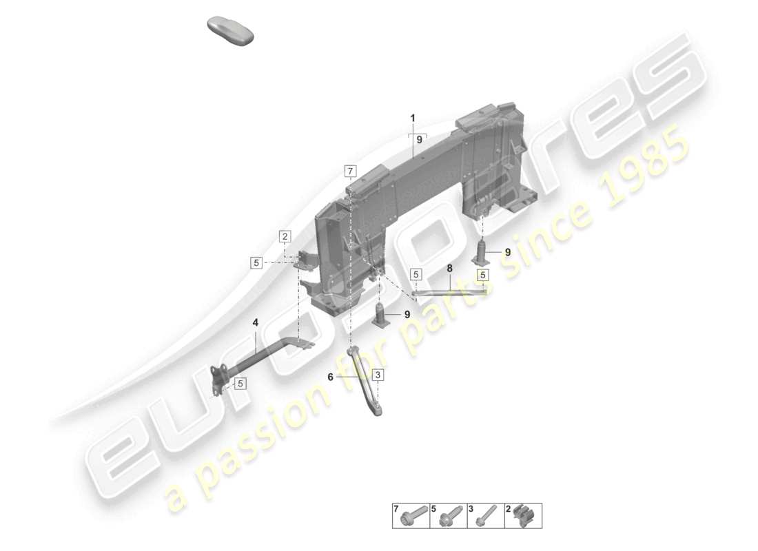 porsche 2021 (992-1 turbo / s) overroll protection roll bar part diagram