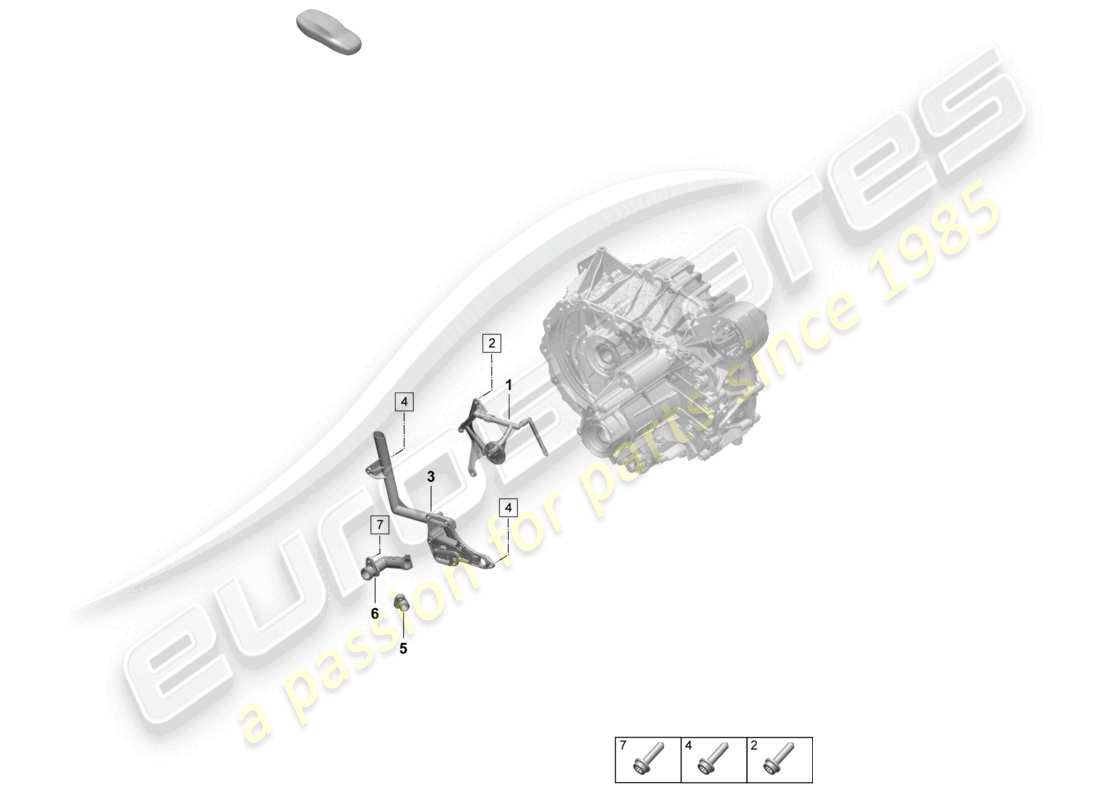 porsche 2026 (macan-e) inner components for front 1-speed gearbox front axle part diagram
