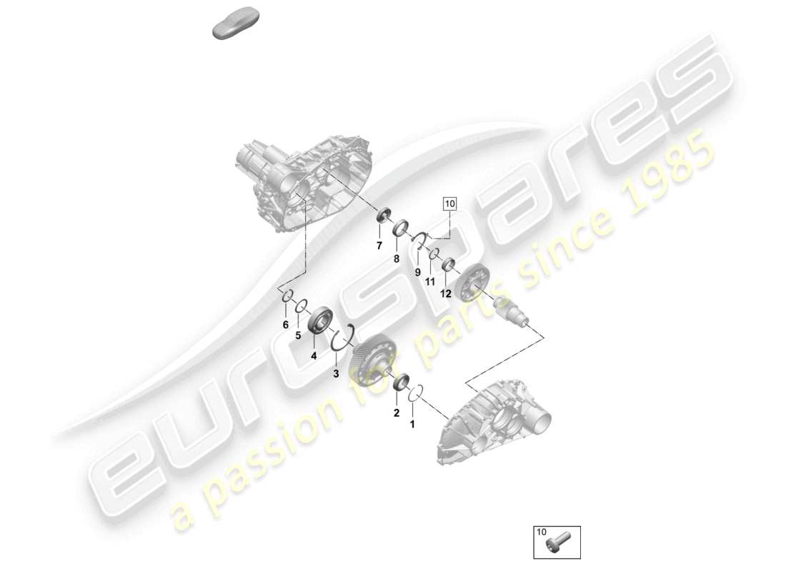 porsche 2025 (macan-e) inner components for front 1-speed gearbox parts diagram